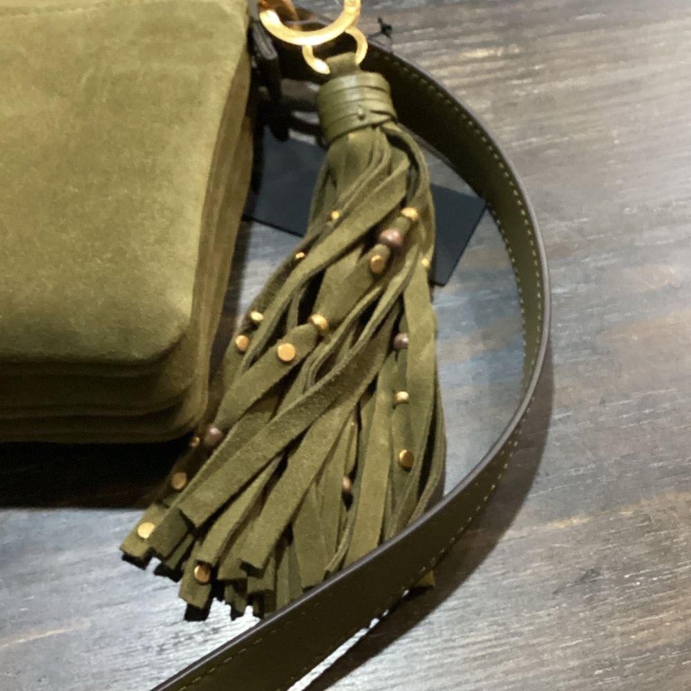 Donna Karan Glenwood Suede Triple Compartment Crossbody with Beaded Tassel - Picture 10 of 14